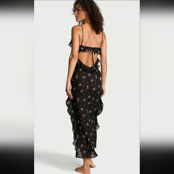 New Victoria Secret‎ Angels Wisteria Sheer Chiffon Long Slip Dress - Picture 2 of 5